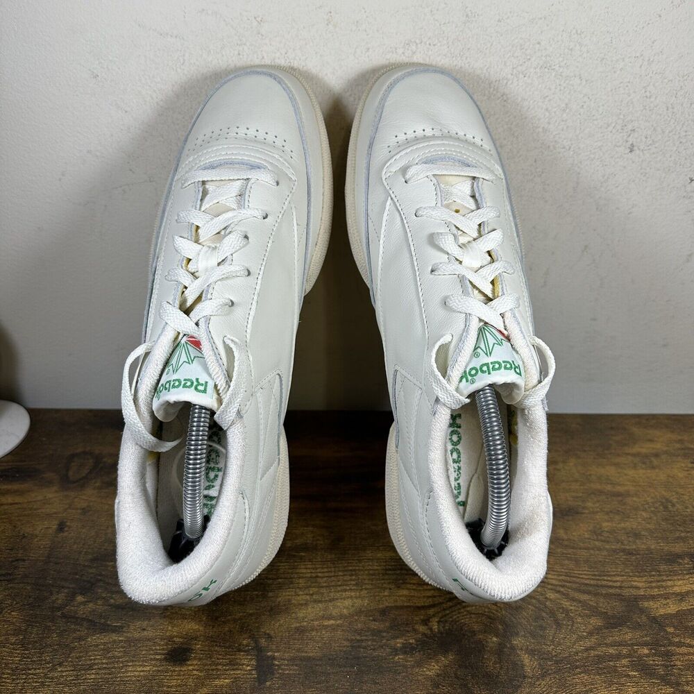 Reebok Club C 85 Vintage White Green Leather Sneakers Shoes Men's Size 11.5 - Picture 6 of 8